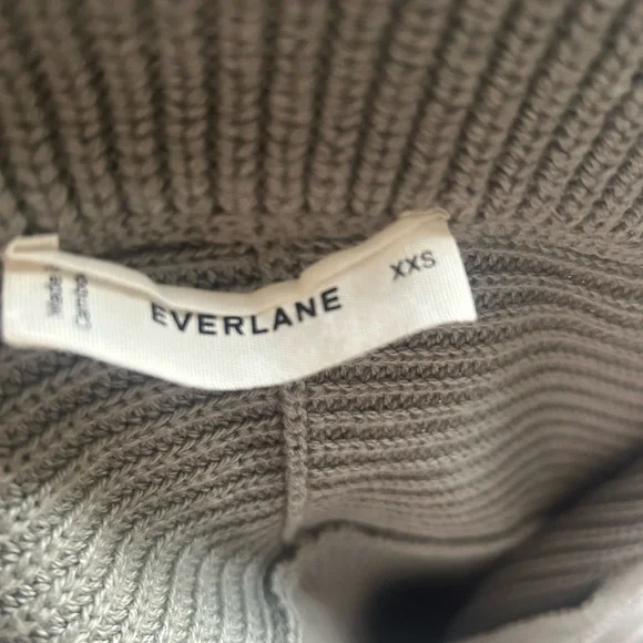 Everlane Women's Sage Green Half Zip Organic Cotton Oversize Sweater XXS - Picture 3 of 5